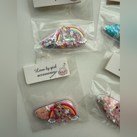 Nwt Unicorn Hair Clips - Pink and Blue - Picture 2 of 4